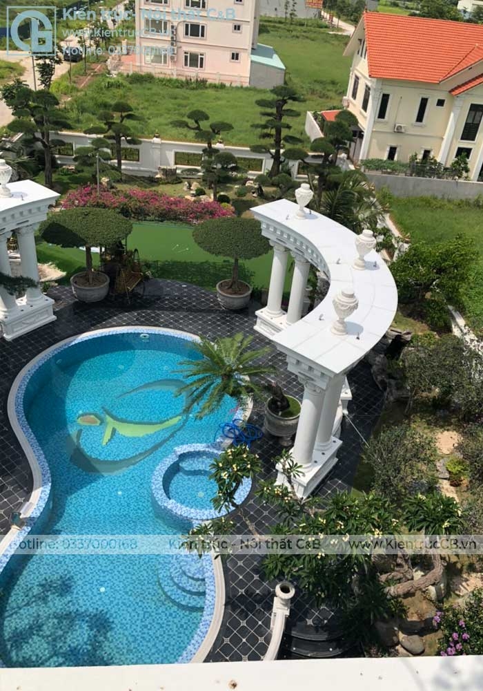 Thi công lâu đài 3 tầng 1 tum tại Phố Nối - Hưng Yên