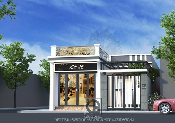 Mẫu nhà cấp 4 kết hợp kinh doanh phong cách hiện đại