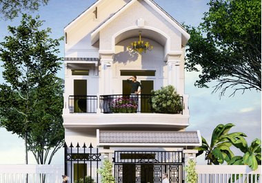 Mẫu thiết kế biệt thự phố 2 tầng mái Thái ấn tượng