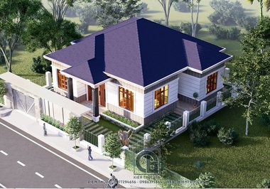 Mẫu thiết kế nhà vườn đẹp 1 tầng - không gian nghỉ dưỡng lý tưởng