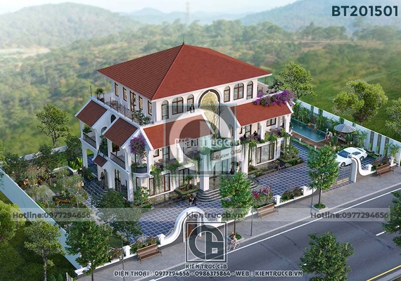 Thiết kế biệt thự vườn 3 tầng đẹp cho gia đình nhỏ