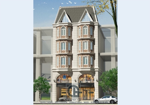 Thiết kế văn phòng đẹp 5 tầng 1 tum cho thuê kinh doanh hiệu quả