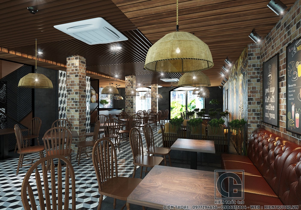 Ấn tượng mẫu thiết kế nội thất nhà hàng, quán cà phê hiện đại