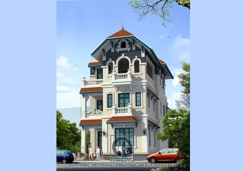 Mẫu biệt thự 3 tầng kết hợp hài hòa giữa cổ điển và hiện đại