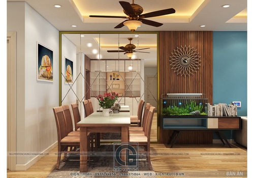 Mẫu nội thất chung cư đẹp 100m2 với 03 phòng ngủ