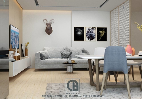 Mẫu nội thất chung cư đẹp phong cách hiện đại 70m2