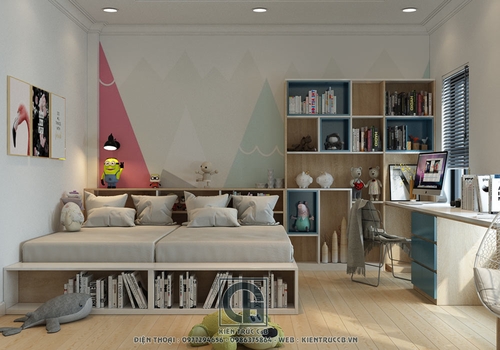 Thiết kế nội thất phòng ngủ căn hộ chung cư 75m2