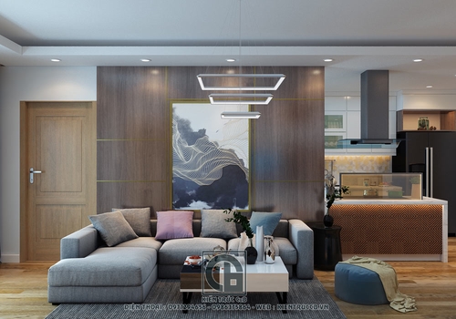 Thiết kế nội thất chung cư 80m2 2 phòng ngủ - Dự án Sun Square