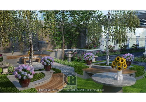 Thiết kế sân vườn đẹp 200m2 tại KĐT Ecopark