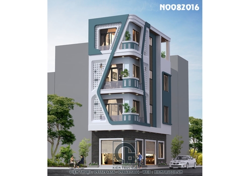 Mẫu nhà ống đẹp 4 tầng phong cách hiện đại (MSP: NO082016)