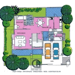 mẫu thiết kế nhà vườn 2 tầng mái kiểu Nhật