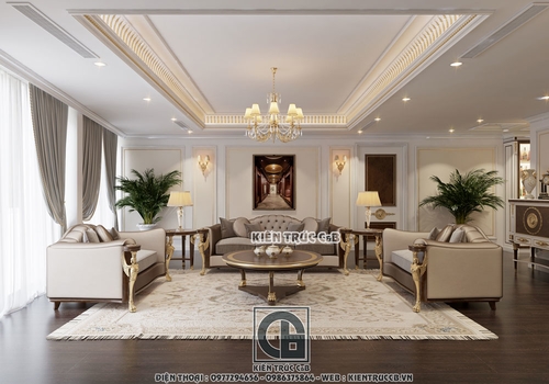 Vẻ đẹp nhẹ nhàng, sang trọng trong mẫu thiết kế nội thất tân cổ của Kiến Trúc Nội Thất C&B
