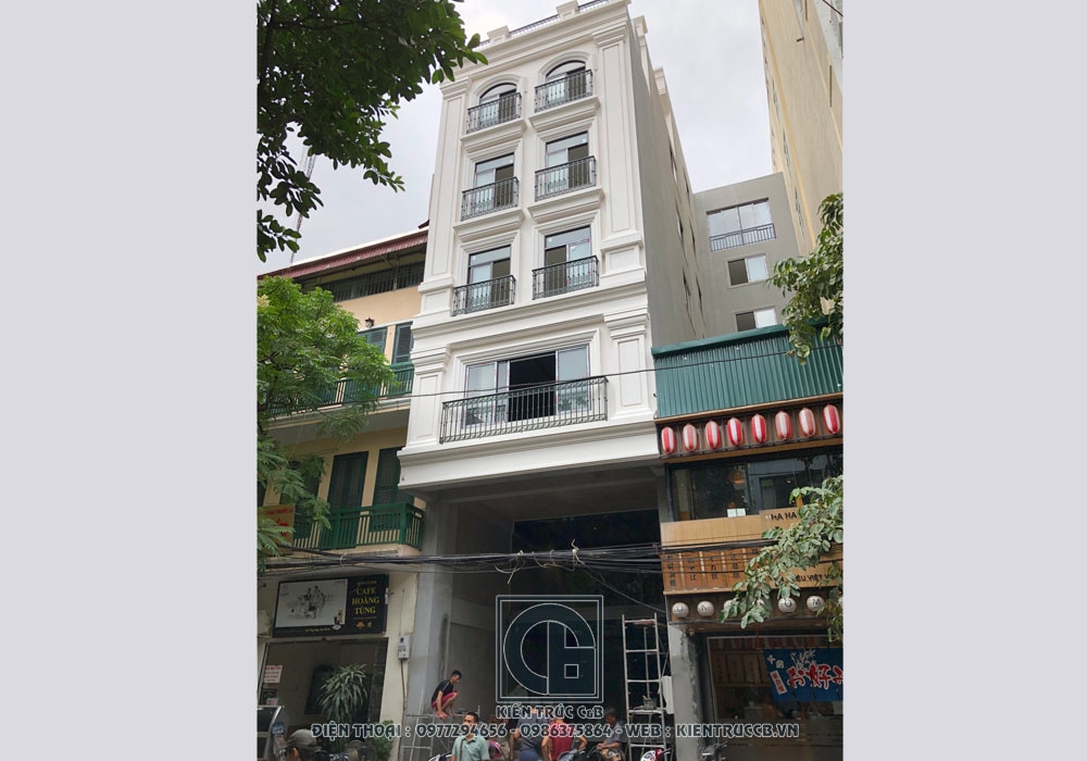 Tiến độ công trình nhà lô phố kết hợp cho thuê trên phố Triệu Việt Vương