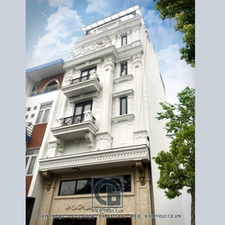 Hoàn thiện công trình nhà phố 5 tầng tân cổ của ông Tuyên tại Long Biên