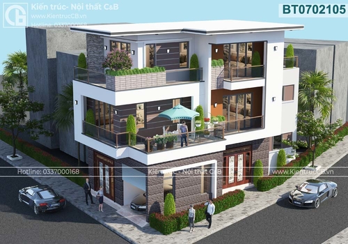 Thiết kế biệt thự hiện đại 3 tầng đẹp kết hợp khu pantry sang trọng