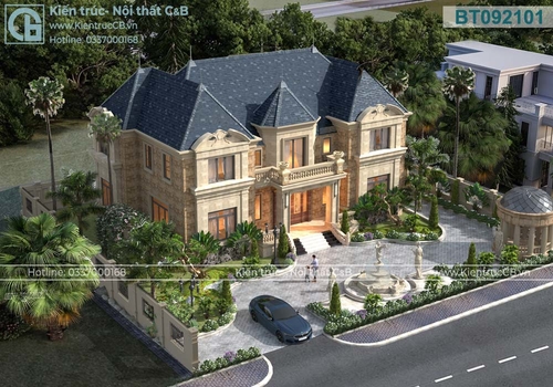 Chiêm ngưỡng vẻ đẹp sang trọng, quý phái của mẫu biệt thự Pháp theo phong cách tân cổ tại Ninh Bình (MSP:092101)