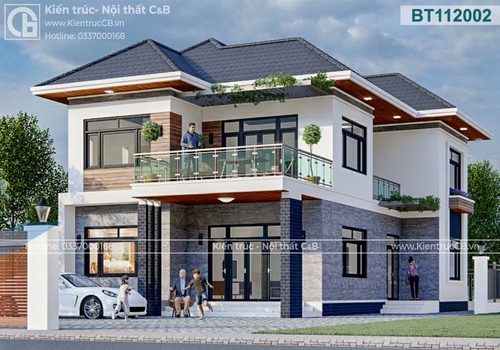 Mẫu biệt thự đẹp 2 tầng mái Nhật (MSP: BT112002)