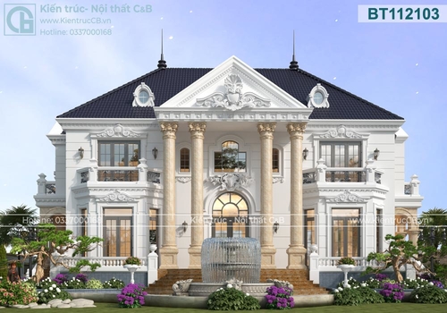 Đắm chìm trước vẻ đẹp sang trọng, quý phái của biệt thự 2 tầng cổ điển đẹp.