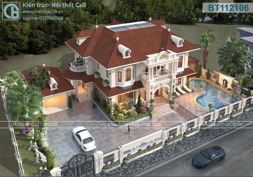 Sang trọng, hút mắt trong mẫu biệt thự tân cổ đẹp 2 tầng ở Hà Nội