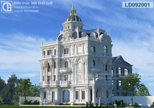 Mẫu thiết kế lâu đài 4 tầng 1 tum - Biểu tượng cho vẻ đẹp xa hoa, quyền thế