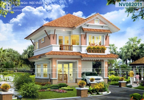 Thiết kế nhà vườn đẹp 2 tầng (MSP: NV082011)