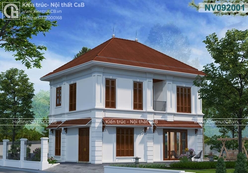 Mẫu thiết kế nhà vườn 2 tầng mái Nhật (MSP: NV092001)