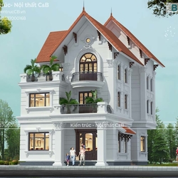 Thiết kế biệt thự mái Thái 3 tầng (MSP: BT082004)