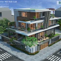 Thiết kế biệt thự 3 tầng hiện đại ở Ninh Bình (MSP: BH221101)