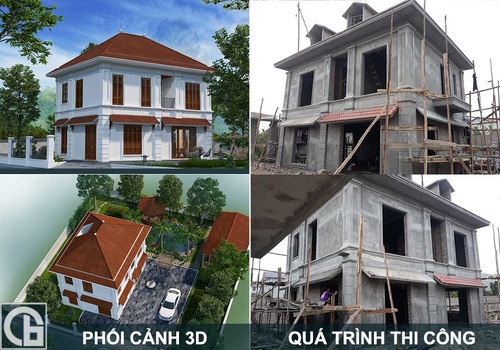 Tiến độ thi công mẫu thiết kế nhà vườn 2 tầng - CĐT Cô Lan
