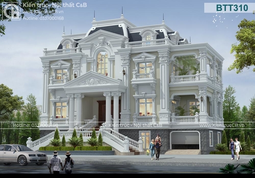 Mê mẩn mẫu biệt thự tân cổ điển phong cách Pháp cổ kính