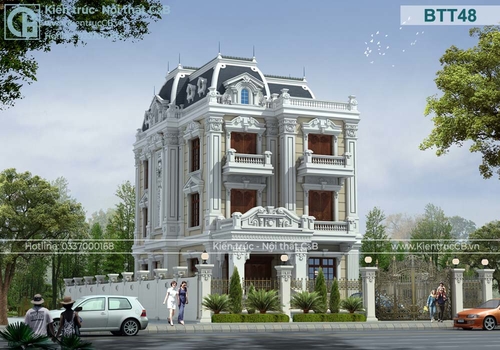 Ấn tượng thiết kế biệt thự 3 tầng tân cổ mẫu mực