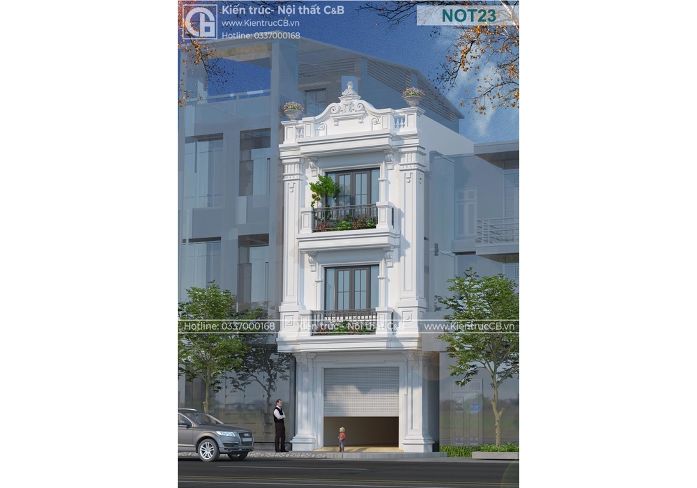 Thiết kế nhà phố 3 tầng cho thuê - Đông Anh, Hà Nội