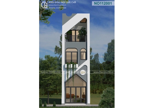 Mẫu nhà ống 3 tầng 1 tum hiện đại (MSP: NO112001)