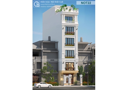 Mẫu nhà ống 6 tầng phong cách tân cổ điển