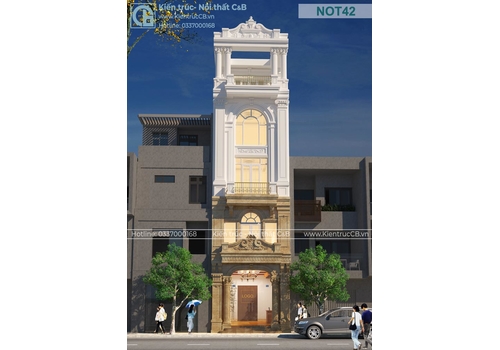 Hút mắt mẫu nhà ống đẹp 4 tầng 1 tum kiến trúc tân cổ Pháp