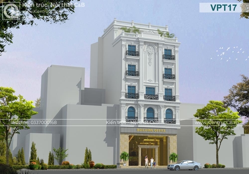 Thiết kế tòa nhà văn phòng kiến trúc tân cổ điển nhẹ nhàng