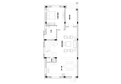 Nhà phố 3 tầng 2 mặt tiền kiến trúc tân cổ ấn tượng
