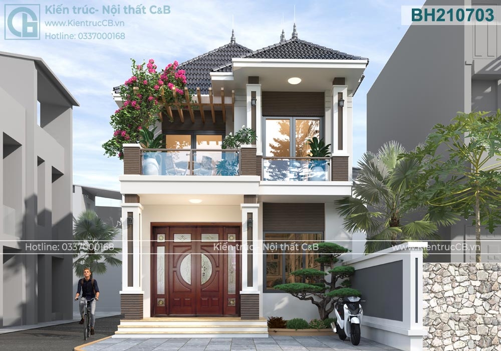 Mẫu thiết kế nhà mặt tiền 7m tại Quán Bàu-Tp Vinh (Anh Thắng) - Thiết kế  nhà đẹp Nghệ An, Hà Tĩnh - Sen Việt