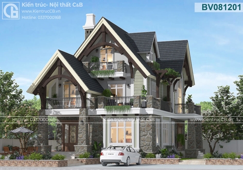 Lạc vào mẫu nhà vườn 2 tầng phong cách hiện đại pha nét cổ xưa