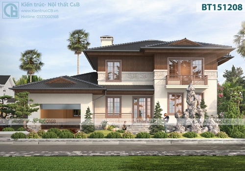 Biệt thự vườn 2 tầng theo phong cách Nhật Bản