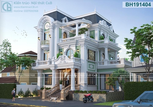 Choáng nhợp trước vẻ đẹp của mẫu biệt thự Pháp 3 tầng phong cách cổ điển