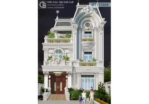 Thiết kế mẫu biệt thự kiểu Pháp 3 tầng sang trọng, đẳng cấp