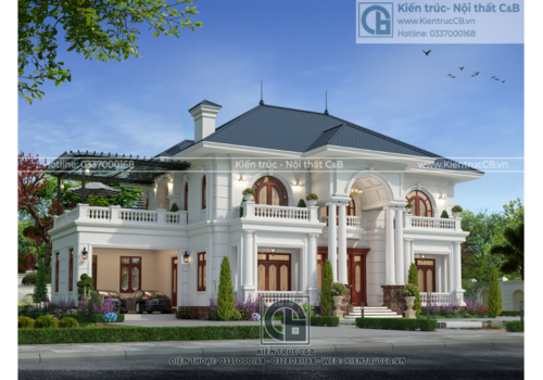 Ngắm nhìn biệt thự tân cổ 2 tầng sang trọng, bền vững với thời gian