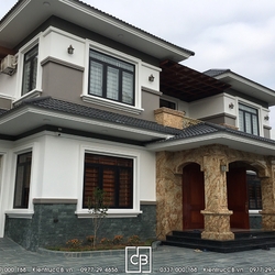 Mẫu biệt thự 2 tầng mái Nhật hiện đại sang trọng ở Sóc Sơn, Hà Nội