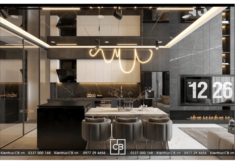 Thiết kế nội thất hiện đại nhà anh Tấn - Hà Đông