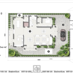 Thiết kế biệt thự hiện đại 3 tầng kết hợp mái Nhật của gia đình anh Vinh