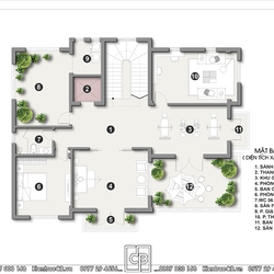 Thiết kế biệt thự hiện đại 3 tầng kết hợp mái Nhật của gia đình anh Vinh