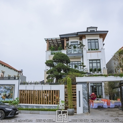 Thiết kế biệt thự hiện đại 3 tầng kết hợp mái Nhật của gia đình anh Vinh