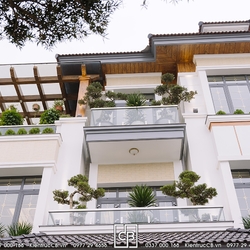 Thiết kế biệt thự hiện đại 3 tầng kết hợp mái Nhật của gia đình anh Vinh