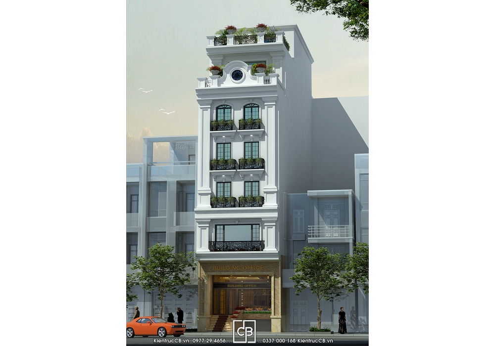 Mẫu Thiết Kế Tòa Nhà Văn Phòng Kết Hợp Nhà Ở Đẹp, Hiện Đại 2025